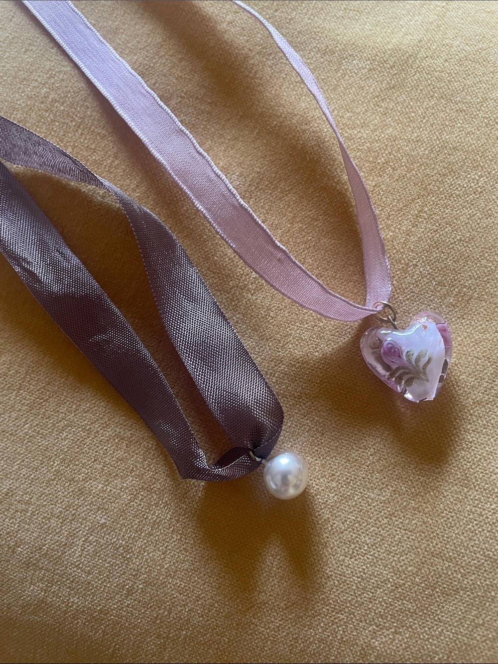 Two Ribbon Pendant Necklaces